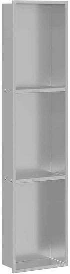 vidaXL Επιτοίχια Ραφιέρα Μπάνιου Μεταλλική 90x9.5x20cm Ασημί