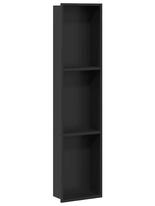 vidaXL Επιτοίχια Ραφιέρα Μπάνιου Μεταλλική 90x9.5x20cm Μαύρη