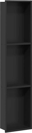vidaXL Επιτοίχια Ραφιέρα Μπάνιου Μεταλλική 90x9.5x20cm Μαύρη