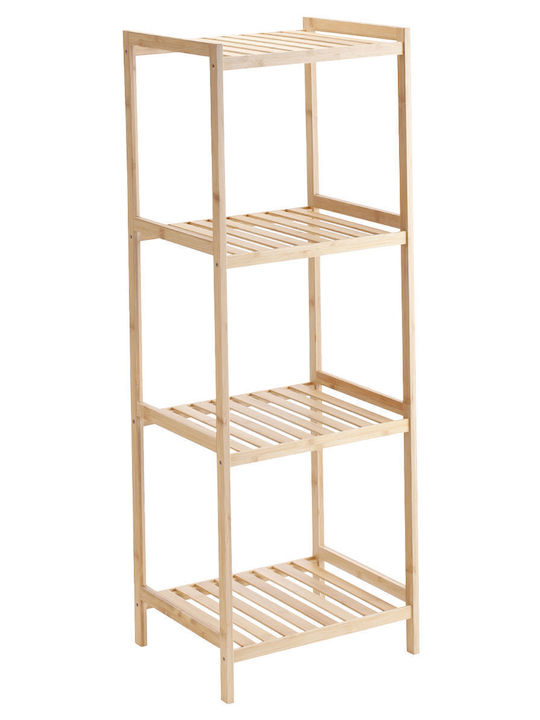 Estia Essentials Επιδαπέδια Ραφιέρα Μπάνιου Bamboo 26x17x88cm Μπεζ