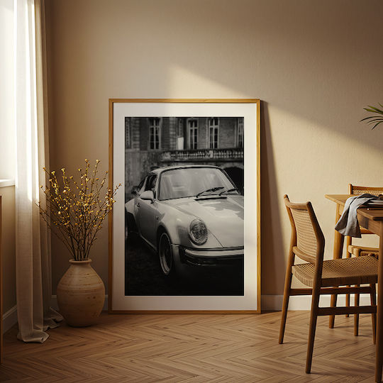 Poster Porsche 911 Turbo Cr055 40cm X 50cm Κορνίζα Φυσικό Ξύλου Μπεζ 63076pd156204f55316