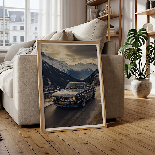 Poster Bmw E9 Coupé Cr067 40cm X 50cm Μαύρη Ξύλινη Κορνίζα-63083pd156199f55321