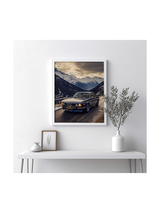 Poster Bmw E9 Coupé Cr067 40cm X 50cm Μαύρη Ξύλινη Κορνίζα-63083pd156199f55321