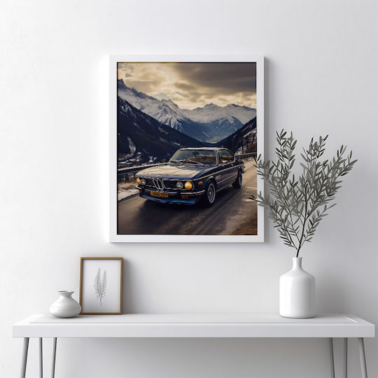 Poster Bmw E9 Coupé Cr067 40cm X 50cm Μαύρη Ξύλινη Κορνίζα-63083pd156199f55321