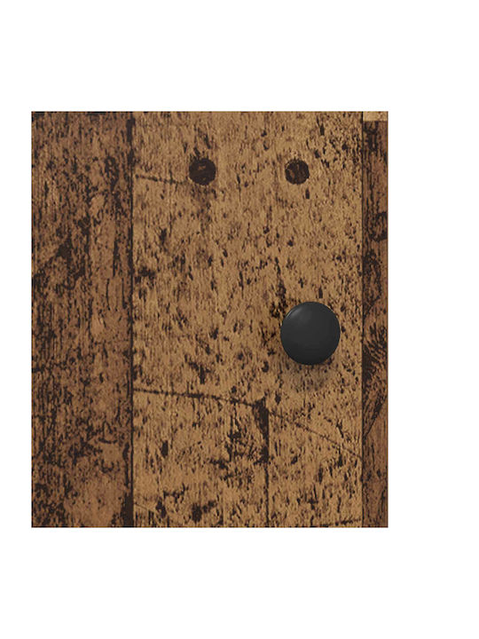 Wooden Bedside Table with Black Metal Legs 40x36.5x50cm