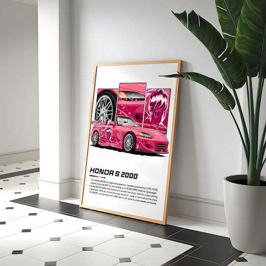 Poster Honda S 2000 Cr024 40cm X 50cm Λευκή Ξύλινη Κορνίζα-63005pd156238f55310