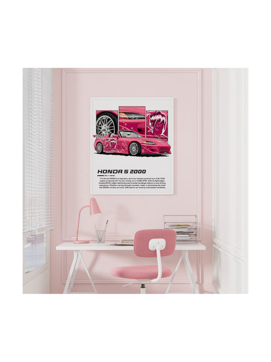 Poster Honda S 2000 Cr024 40cm X 50cm Λευκή Ξύλινη Κορνίζα-63005pd156238f55310