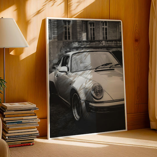 Poster Porsche 911 Turbo Cr055 40cm X 50cm Brown Wooden Frame