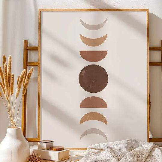 Poster Moon Geometry Pst178 40cm X 50cm Κορνίζα Φυσικό Ξύλου Μπεζ 56155pd156622f55316