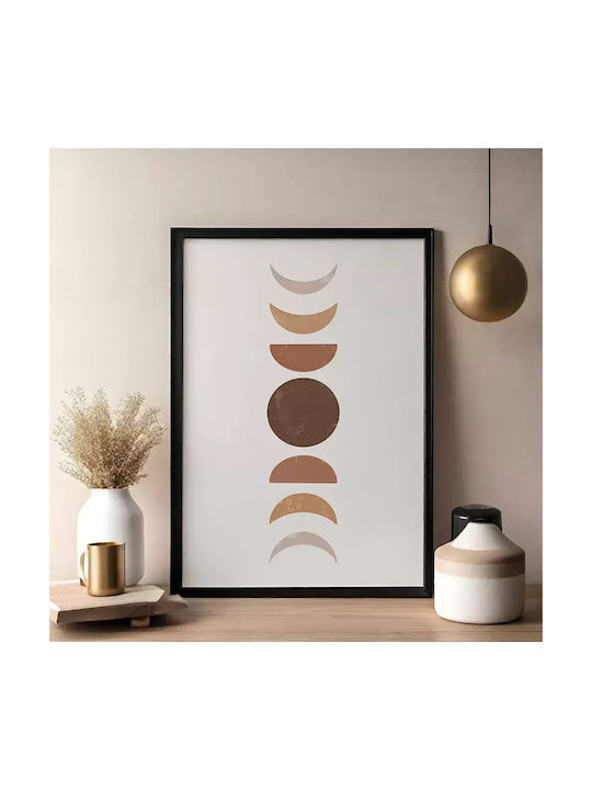 Poster Moon Geometry Pst178 40cm X 50cm Κορνίζα Φυσικό Ξύλου Μπεζ 56155pd156622f55316