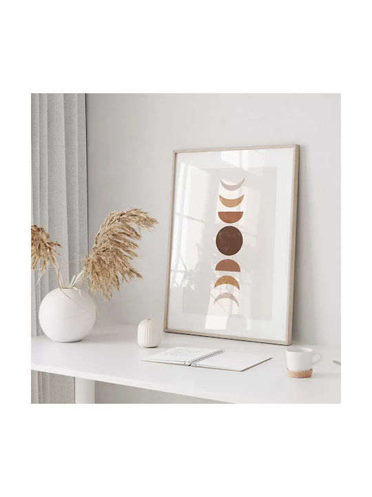 Poster Moon Geometry Pst178 40cm X 50cm Black Wooden Frame
