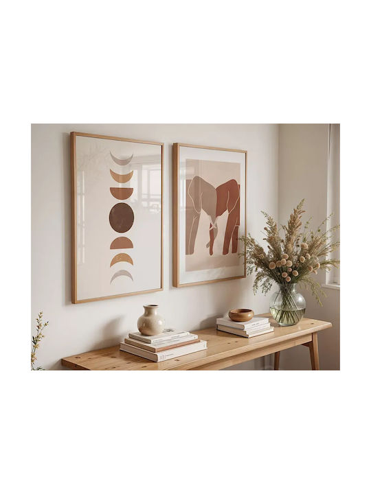Poster Moon Geometry Pst178 40cm X 50cm Λευκή Ξύλινη Κορνίζα-56155pd156622f55310