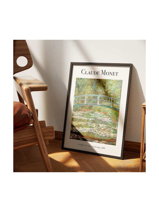 Poster Claude Monet Bridge Over A Pond Lilies Art103 40cm X 50cm Κορνίζα Καφέ Ξύλου 56049pd156699f63322
