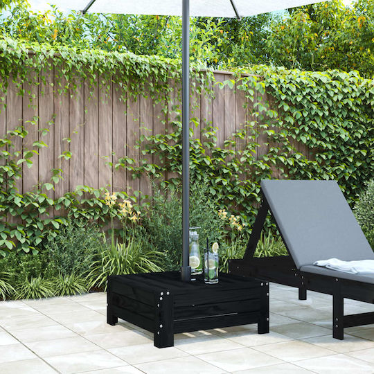 vidaXL Βάση Ομπρέλας Ξύλινη Μαύρο 63.5x63.5x26cm