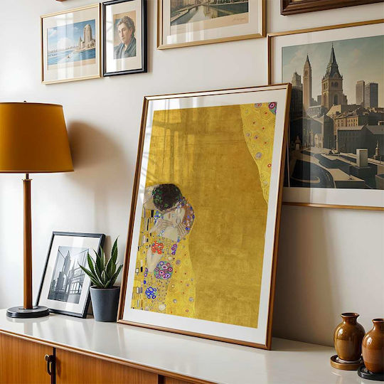 Poster Gustav Klimt Kiss Art155 40cm X 50cm Premium Black Wooden Frame