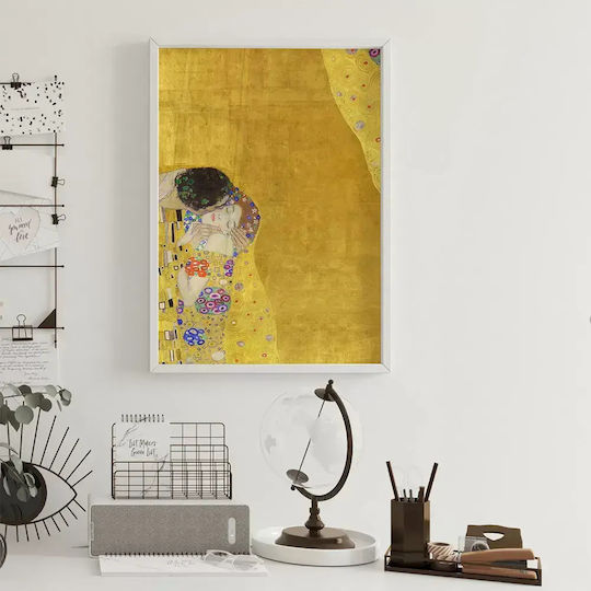 Poster Gustav Klimt Kiss Art155 40cm X 50cm Premium Black Wooden Frame