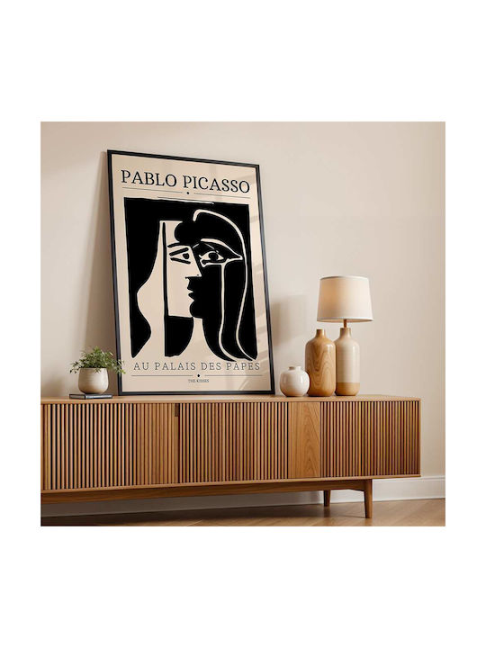 Poster Pablo Picasso Au Palais Des Papes Art077 40cm X 50cm Frame Natural Wood Beige