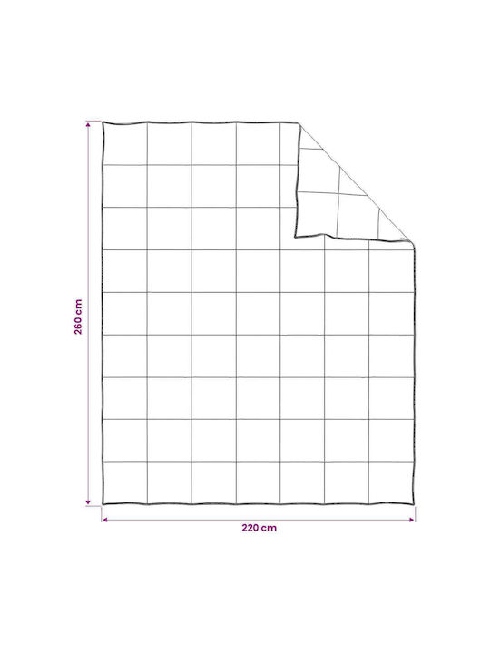 vidaXL Одеяло King Size 260x220см Бяло