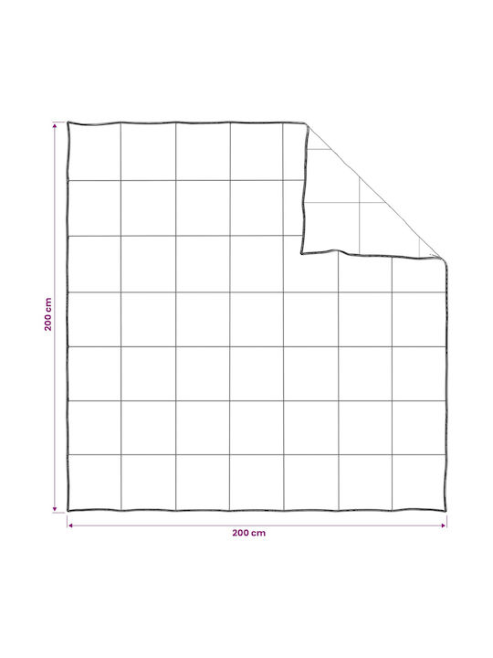 vidaXL Κουβέρτα Διπλή 200x200εκ. Μπεζ