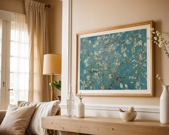 Poster Van Gogh Almond Blossom Art104 40cm X 50cm Κορνίζα Φυσικό Ξύλου Μπεζ 56096pd156664f55316