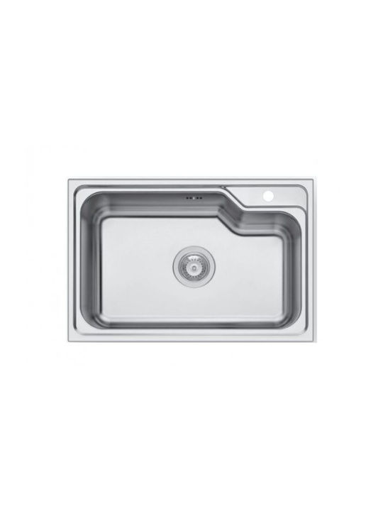 Maidtec Ethra 1B Ένθετος Νεροχύτης Inox Σατινέ Μ68.5xΠ45.5cm Ασημί
