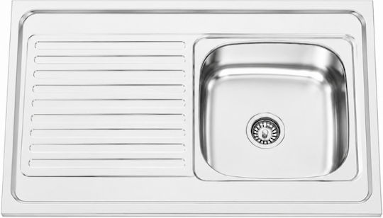 Inter Ceramic Chiuvetă Bucatarie Drop-In Dreapta Inox L100xL60cm Argintie
