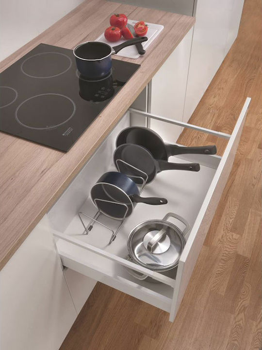 Metaltex Βάση για Κατσαρόλες & Τηγάνια Pot & Pan Μεταλλική 45x16x13εκ. Ασημί