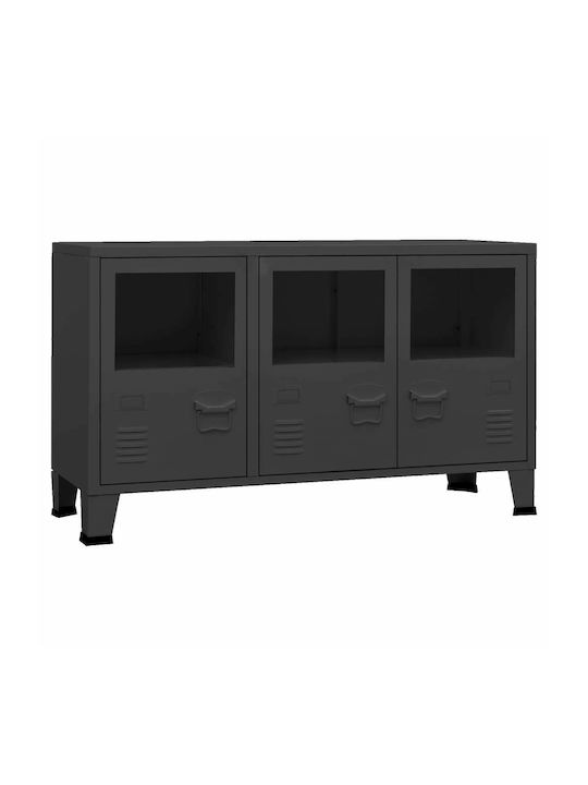 Glass Buffet Μαύρο L105xW35xH62cm