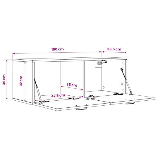 vidaXL Πάγκος χωρίς Νιπτήρα Μ100xΒ36.5xΥ35cm Καφέ