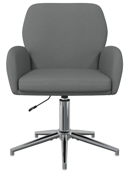 Drehbarer Besucherstuhl mit Armlehnen in Grau Farbe 54x58x90cm