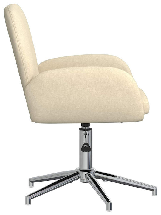 Swivel Visitor Chair with Arms in Beige Color 54x58x90cm