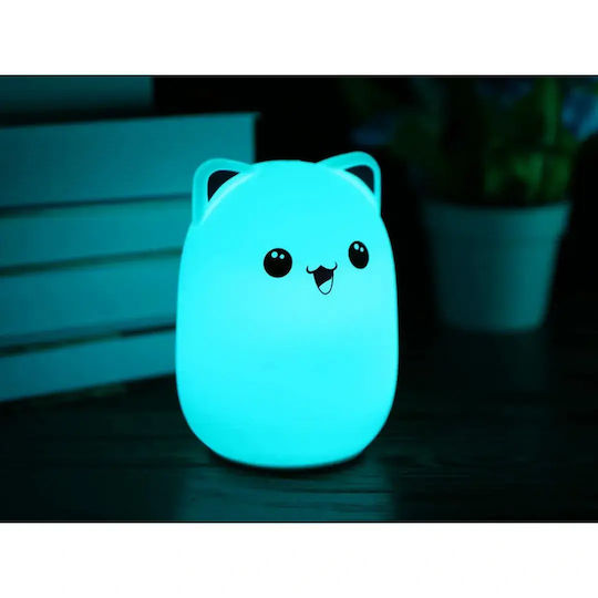 Verk Group Led Kids Decorative Lamp Cat Kitty with Color Changes White 8.2x5cm