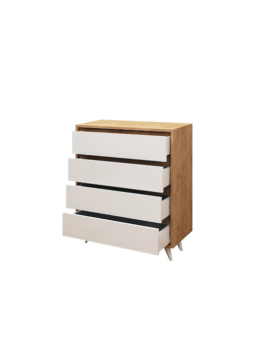 Kommode Schlafzimmer Holz mit 4 Schubladen Weiß 70x40x86cm