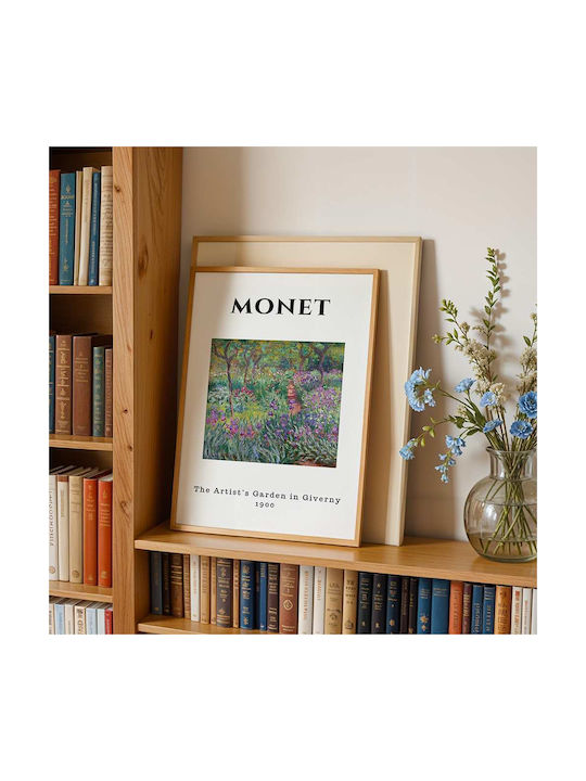 Poster Monet Artists Garden Art014 40cm X 50cm Brown Wooden Frame