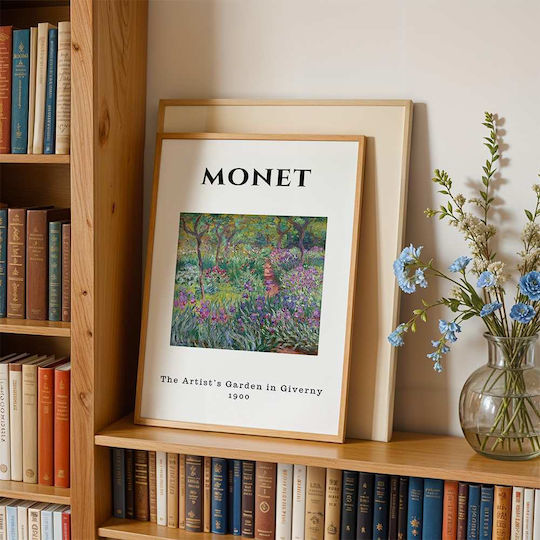 Poster Monet Artists Garden Art014 40cm X 50cm Κορνίζα Φυσικό Ξύλου Μπεζ 55869pd156879f55316