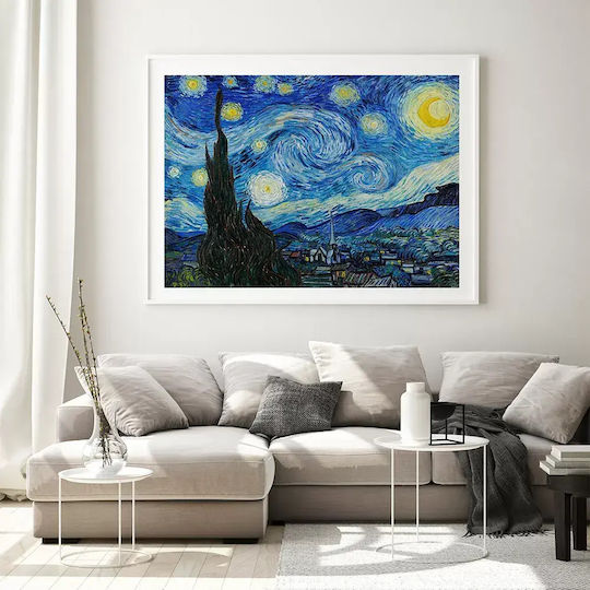 Poster Van Gogh Starry Night Art105 40cm X 50cm Brown Wooden Frame