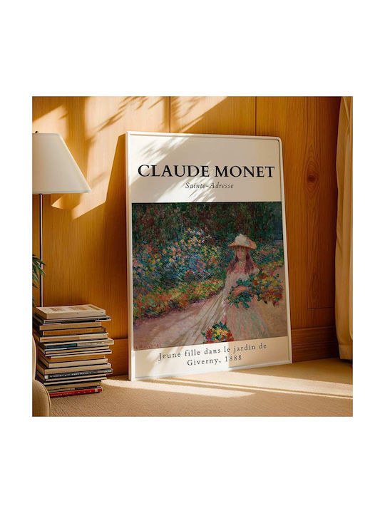 Poster Claude Monet Jeune Fille Dans Le Jardin De Giverny Art101 40cm X 50cm Κορνίζα Φυσικό Ξύλου Μπεζ 56051pd156700f55316