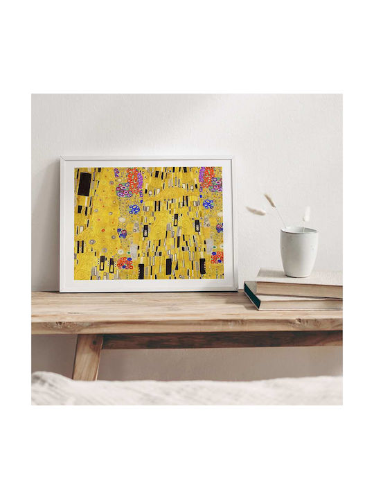 Poster Gustav Klimt Kiss Details Art148 40cm X 50cm Brown Wooden Frame