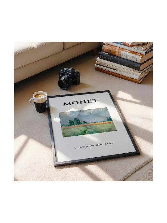 Poster Monet Champ De Ble Art010 40cm X 50cm Μαύρη Ξύλινη Κορνίζα-55258pd156881f55321