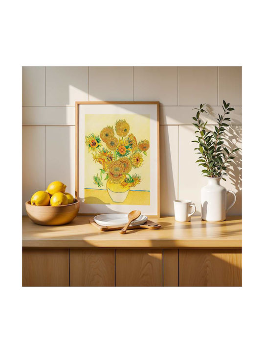 Poster Van Gogh Sunflowers Art116 40cm X 50cm Premium Black Wooden Frame