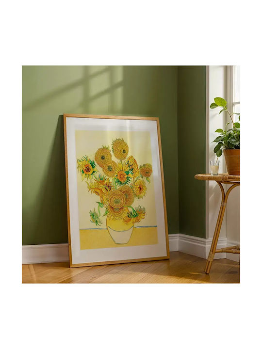 Poster Van Gogh Sunflowers Art116 40cm X 50cm Premium Black Wooden Frame