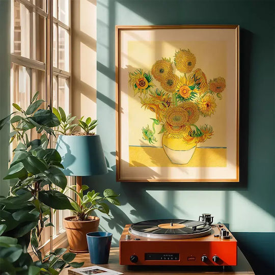 Poster Van Gogh Sunflowers Art116 40cm X 50cm Λευκή Ξύλινη Κορνίζα-56100pd156659f55310