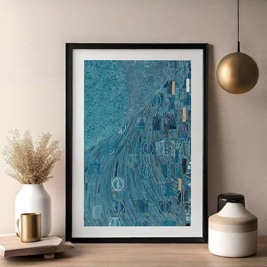 Poster Blue Details By Gustav Klimt Art156 40cm X 50cm Premium Μαύρο Ξύλινο Κάδρο-56092pd156668f55323