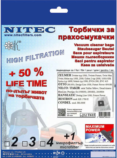 Nitec Филтър за Прахосмукачка Съвместим с Bestron / Fakir / Zelmer