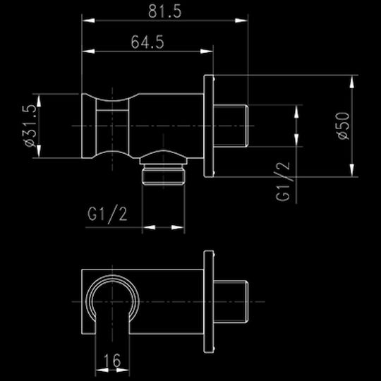 Vinci V751010 Set Mixer & Shower Head Built-in for Shower 2 Exits Silver