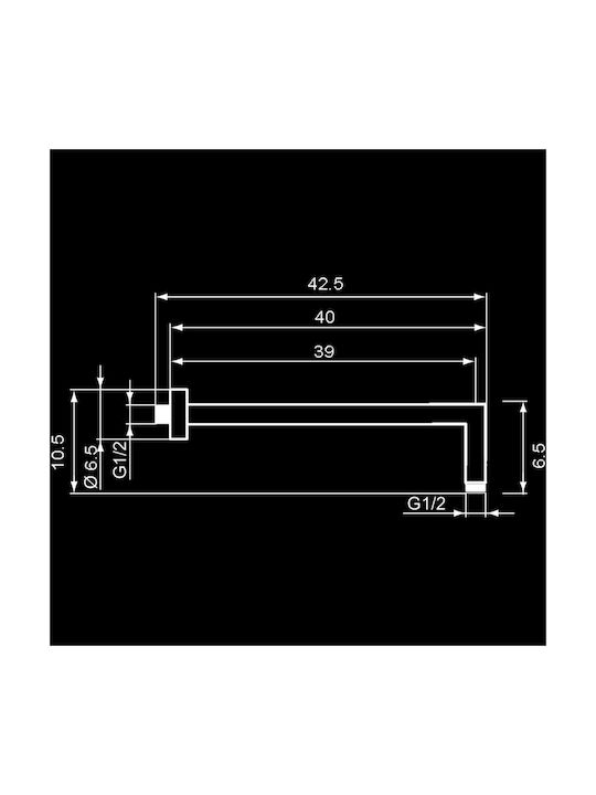 Vinci V751010set03 Σετ Μίκτης & Κεφαλή Ντουζ Εντοιχισμού για Ντουζιέρα 2 Εξόδων Ασημί