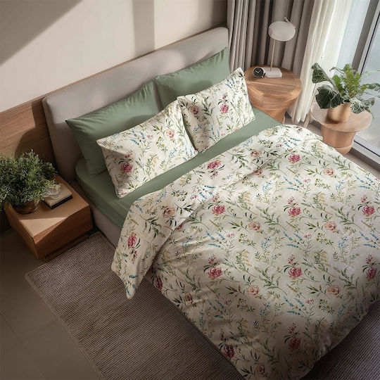 Mehrfarbiger Bettbezug Set 150x215cm Einzel mit Kissenbezug