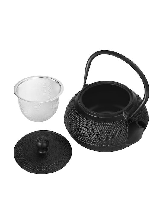 Kraft & Dele Ceainic cu Filtru din Fontă Negru