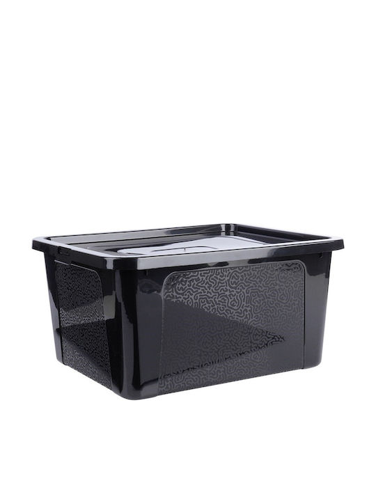 Vilde Vilde Kunststoff Aufbewahrungsbox mit Deckel Schwarz 40x33x20cm