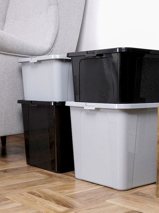 Vilde Vilde Kunststoff Aufbewahrungsbox mit Deckel Schwarz 40x33x20cm